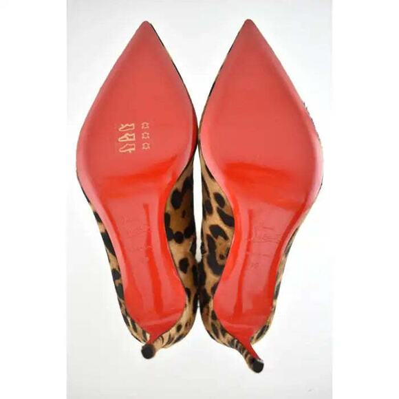 Christian Louboutin So Kate Booty 85 Black Brown Leopard Ankle Heel Bootie 38 - Picture 12 of 12